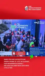 Weihnachtswunder Spende in das WDR2 Glashaus in Essen auf dem Burgplatz